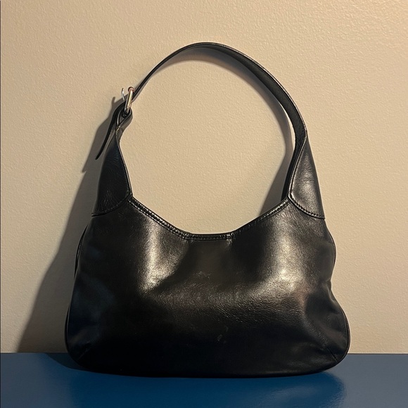 Vintage Banana Republic Classic Black Leather Shoulder Bag - Picture 2 of 16